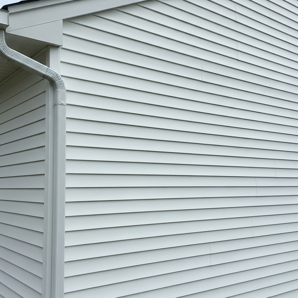 House siding after pressure washing — bright and clean